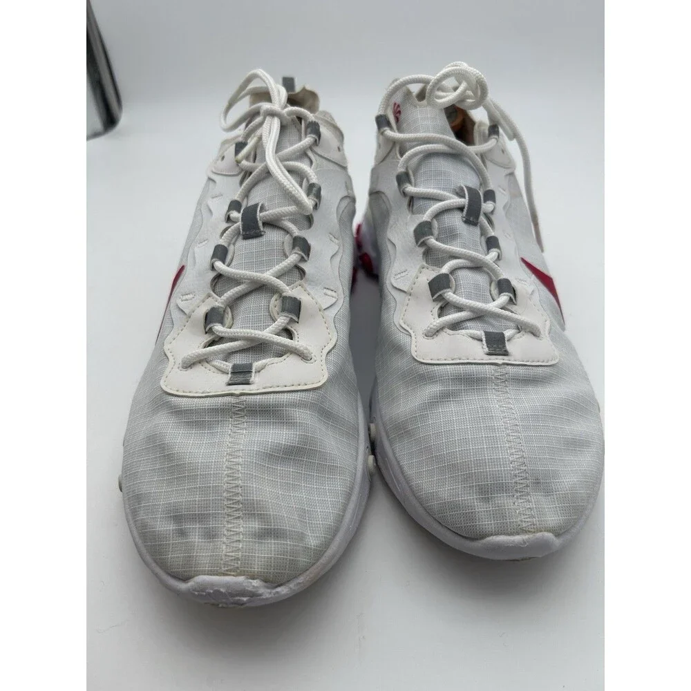 Nike React Element 55 Shoes Mens Size 14 White Red Running Sneakers BQ6167-102